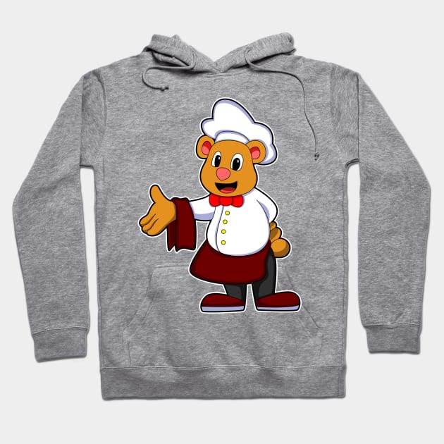 Bear as Cook with a Chef's hat Hoodie by Markus Schnabel